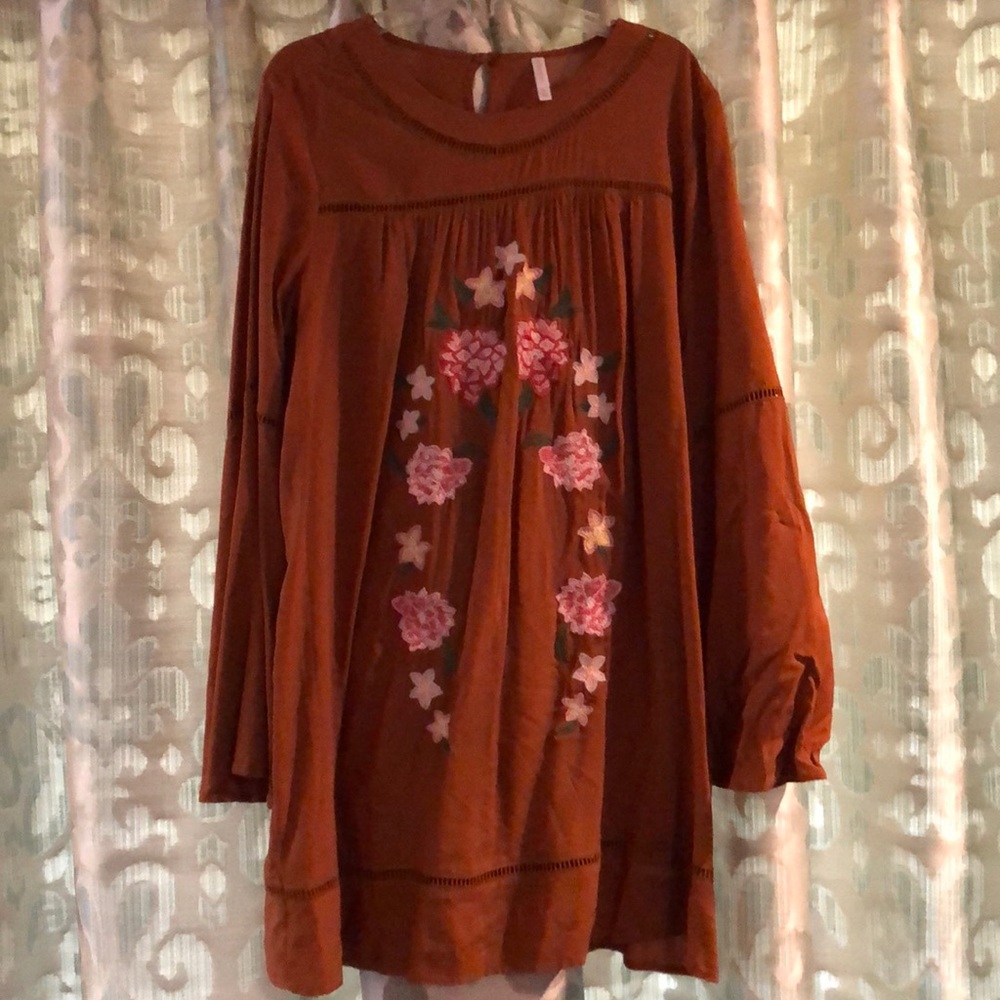 Orange floral dress